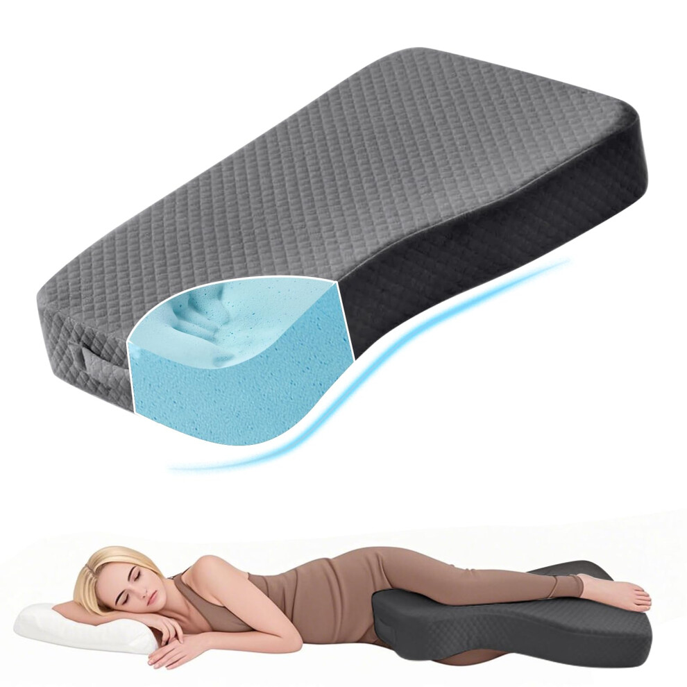 Knee Pillow for Side Sleepers Memory Foam Leg Pillow with PressureRelieving Support for Back Hip Pain Relief
