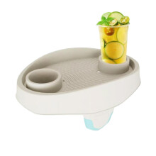 Hot Tub Tray with Nonslip Drink Holders, Adjustable Spa Side Table, Waterproof Bathtub Accessory White
