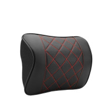 Car Neck Pillow Black and Red Headrest Cushion for BYD HAN EV 20212023, Easy Install, TwoTone Design