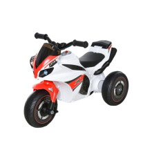 Children's police-style tricycle with music, lights, a safety seat, and handlebars; white