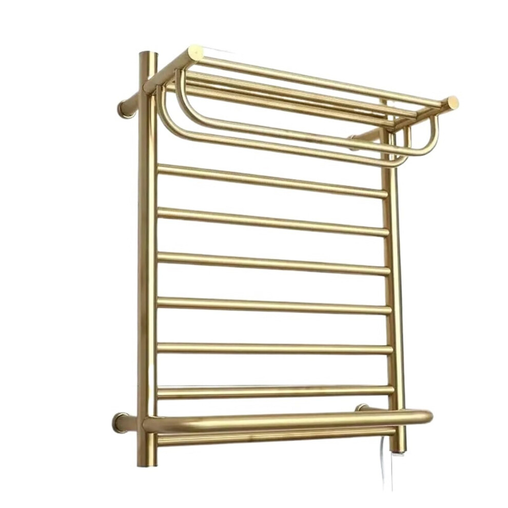 Gold Stainless Steel Heated Towel Rack 220V Wall Mounted Electric Towel Warmer Ip56 Waterproof For Bathroom 9771547684954
