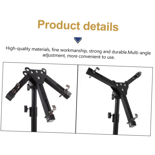 Adjustable Snare Drum Stand with Foldable Tripod Base, Multi‑Angle Positioning, Lightweight Black 2