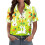 Women's Button-Down Shirts, Short Sleeve, V-Neck,-Orange S 4