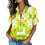 Women's Button-Down Shirts, Short Sleeve, V-Neck,-Orange S 5