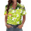 Women's Button-Down Shirts, Short Sleeve, V-Neck,-Orange S 6