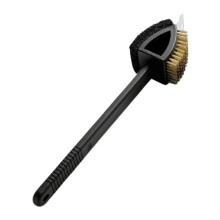 BBQ Grill Brush with Scraper, 3 in 1 Long Handle Barbecue Cleaning Brush for Gas and Charcoal Grills (Multicolor)
