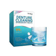 Effervescent Denture Cleaning Tablets - Deep Clean & Freshen in 15 Minutes, Safe & Gentle, Easy Dissolution, Prevents Bacteria & Odors, 12 Pack