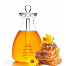 Handgefertigtes Honigglas, Honigglas aus Glas mit hervorragender Dosierkontrolle und eleganter Honigaufbewahrung, perfektes Geschenk für jed