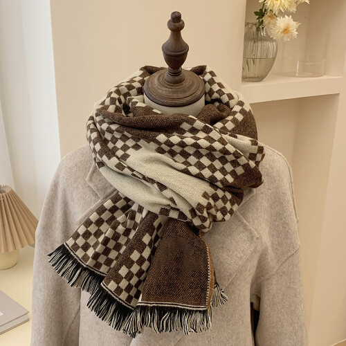 Cachecol masculino de algodão para outono/inverno, lenço básico para pescoço.