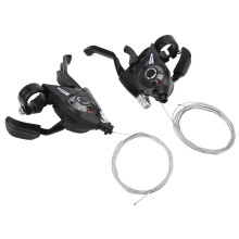 1Pair 3x7 21 Speed Bicycle Brake and Shifter Levers Combination Set with Gear Shift Cable