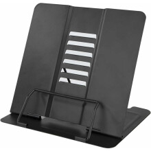 Supporto per libri in metallo liscio compatibile con la lettura a mani libere, supporto per documenti portatile regolabile in 6 angoli che g