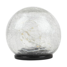 Garden Lamp, Solar Powered Outdoor Decoration With Crackle Glass Design And Stainless Steel, Auto On/Off Garden Lighting Compatible with Pat