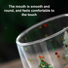 Niedliche Tassen, Tee-, Kaffee- und Milchbecher, doppelwandige Glasbecher, Weihnachtsgeschenke