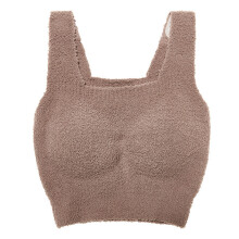 Top corto invernale da donna, morbido e confortevole, ideale per il relax. Canotta termica in peluche con imbottitura per reggiseno.