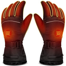 Verwarmde handschoenen met touchscreenfunctie, waterdicht materiaal houdt je handen warm en droog.