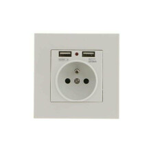 Instalare ușoară, priză rotundă europeană pentru panou de perete cu funcționalitate de încărcare a dispozitivelor electronice din stră