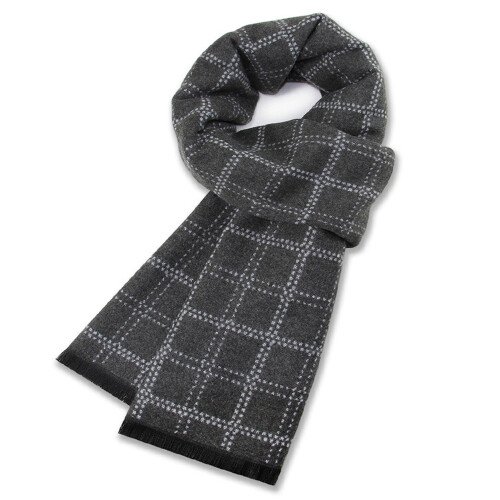 Bufanda de cuadros con flecos. Bufanda larga de algodón suave. Compatible con hombres.