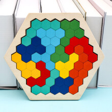 Puinen Kuusikulmio Palapeli Yhteensopiva Lapsille Aikuisille - Muoto Kuvio Palikka Tangram Aivojumppa Lelu Geometria Logiikka ÄO-peli Opetus