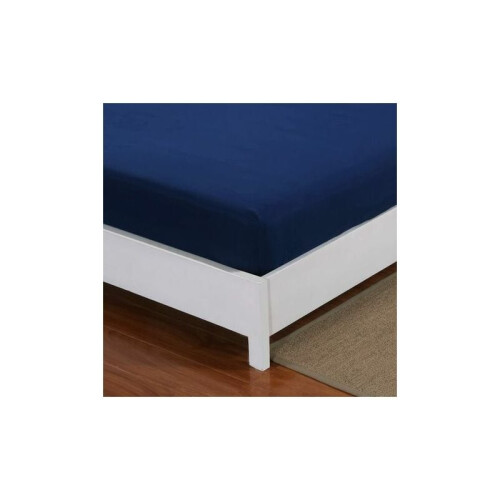 Σεντόνι με λάστιχο 160x200cm με καπό 30cm από μικροΐνες σε μπλε χρώμα 1