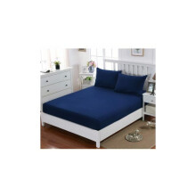 Cearșaf cu elastic 160x200cm cu bonetă 30cm microfibră bleumarin