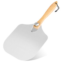 Artisanal Baking Companion: Large Pizza Peel & Stainless Steel Pizza Cutter Set, Ergonomic Design with Acacia Wood Handle, Rust-Proof Alumin