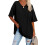 Oversize-T-Shirt für Damen mit V-Ausschnitt, lockere Basic-Bluse 1
