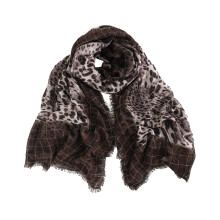sciarpa media calda con stampa leopardata, stampa casual, lotto, letteraria, retrò, capelli, sezione sottile, temperamento, scialle femminil