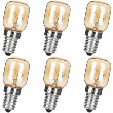 E14 LED-lamp, 6 stuks, geschikt voor zoutlampen, 25W T25 E14 230-240V, dimbaar, transparant, compatibel met magnetron/koelkast/Himalaya-zout