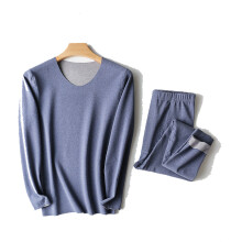 Conjunto de roupa térmica masculina, calça comprida forrada com fleece macio, ideal para o inverno, com blusa e calça térmica de base.