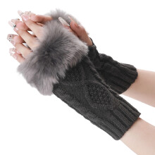 Kunstpelz-Armstulpen – Fingerlose Armstulpen, kompatibel mit Damen-Winterhandschuhen, dehnbaren Acrylhandschuhen, langen Handschuhen