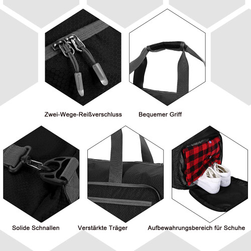 Πακέτο τσάντα ταξιδιού Duffel, 85L με αφαιρούμενο ιμάντα ώμου, συμπαγής όταν διπλώνετ 2