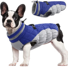 Warme winterjas voor honden met ingebouwd tuigje, waterdicht, winddicht en reflecterend fleecevest met ritssluiting, geschikt voor middelgro