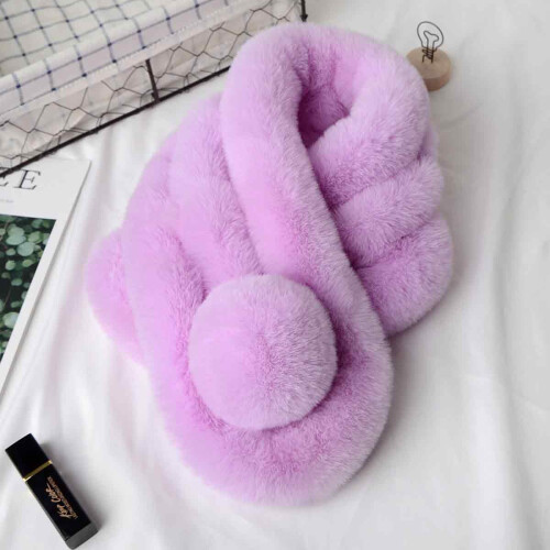 Cachecol feminino de inverno, quente e grosso, em imitação de grama. 1