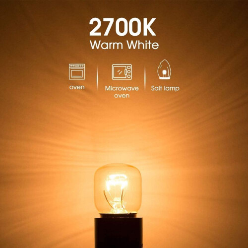 Λάμπα φούρνου 25W 300 μοίρες, βάση E14, θερμό λευκό 2700K, ρυθμιζόμενη ένταση 2