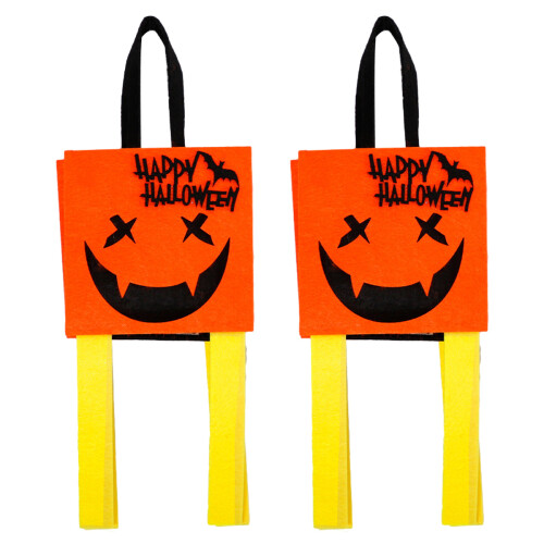 2 τεμάχια τσόχινες σακούλες με γλυκά για το Halloween, σακούλες για κέρασμα ή φάρσα, σακ