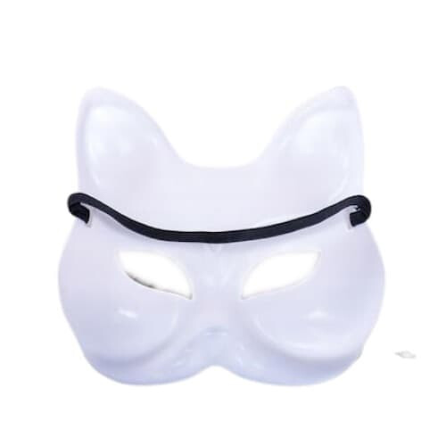 Maschera da gatto, in plastica, bianca 2