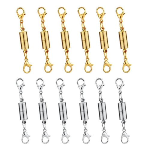 Fechos magnéticos elegantes para joias, extensores de corrente simples e estilosos compatíveis com pulseiras e colares.