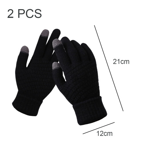 Vinterhandsker med touchscreen Varme fleeceforede strikhandsker Elastiske manchetter Vinterhandsker med tekstning 1