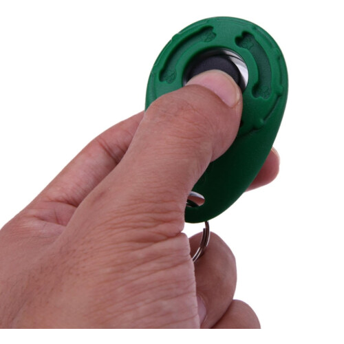 Training Made Fun, Pack With Bright Colors Ergonomic Design, Clicker Compatible with Behavioral Training with Wrist Strap, Loud Click, Easy 2