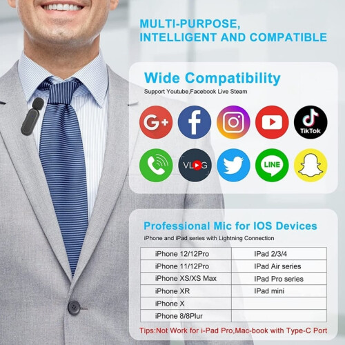 Microfones de lapela compatíveis com gravação de vídeo, microfone de lapela com conexão automática e transmissor recarregável, som omnidirec 2