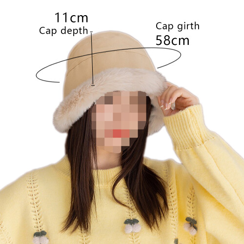 Kvinder Vinter Faux Suede Fur Bucket Hat 1