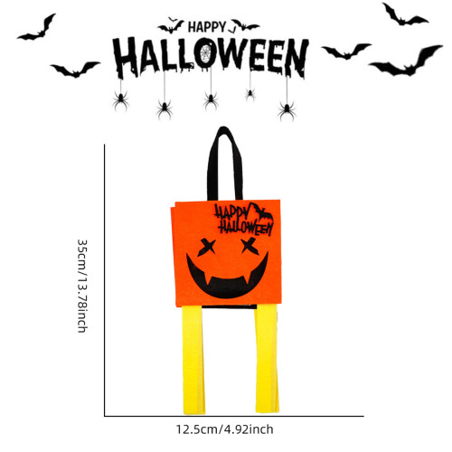 2 τεμάχια τσόχινες σακούλες με γλυκά για το Halloween, σακούλες για κέρασμα ή φάρσα, σακ 1