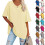 Dames oversized T-shirt met V-hals, losvallende basic T-shirtblouse 5