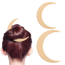 Moon Hair Accessory 2-Pack ABS Hair Pin for Everyday & Cosplay Dressing Beige