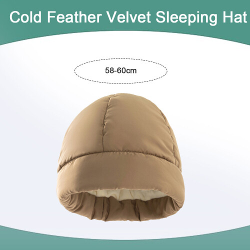 Gorro feminino de inverno em algodão com enchimento de plumas, leve e térmico. 1