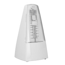 Precision Mechanical Metronome for Guitar Violin Piano, Battery Music Practice Tool (White)