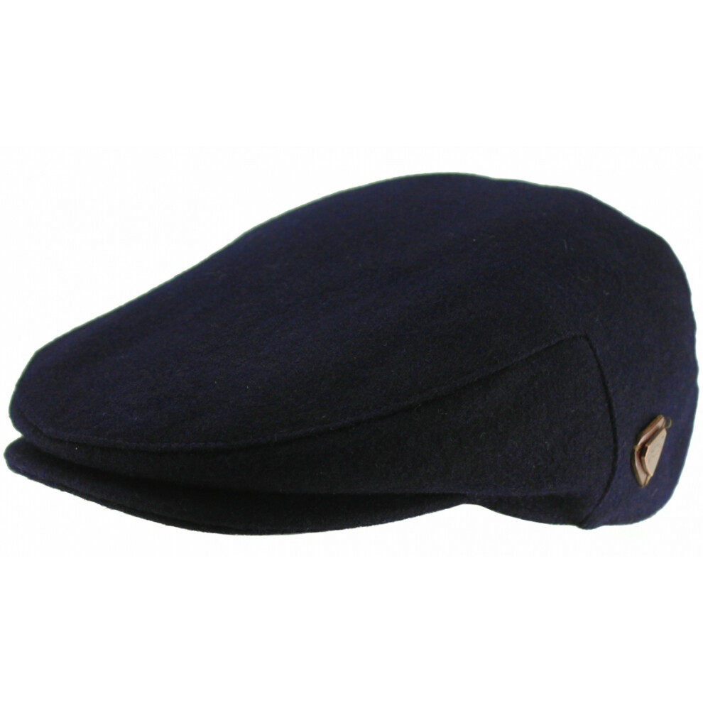 Royal Stallion (, L) Wool Flat Cap Blue