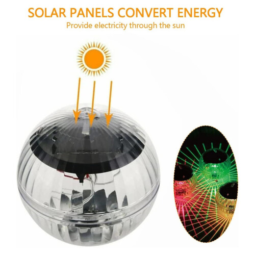 Colorful Solar Floating Pool Lights-warm yellow light 2