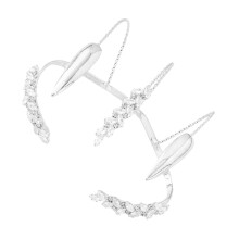 Elegantes Kupfer-Zirkon-Klauenarmband für Damen, leichter-Silber