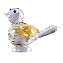 Crystal Bird Statue Elegant Small Animal Figurine with-Yellow
